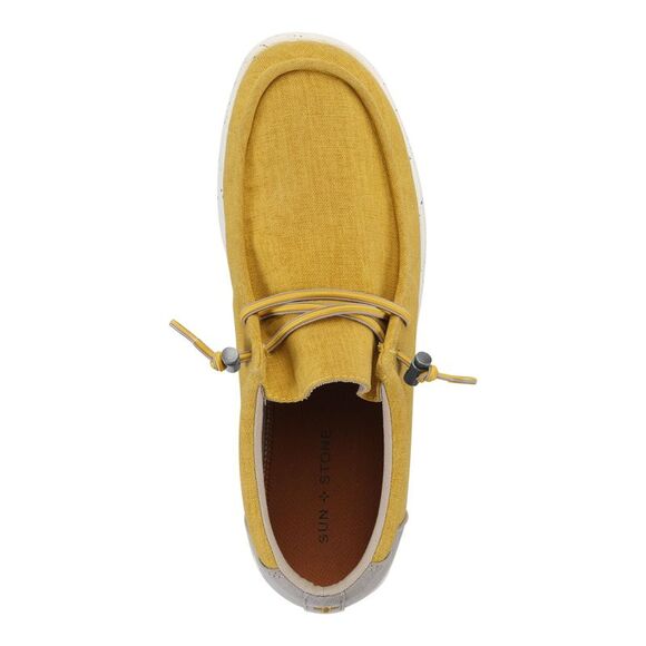 SUN STONE Mens Yellow Padded Brian Round Toe Lace-Up Sneakers Shoes 8 M - Picture 2 of 4